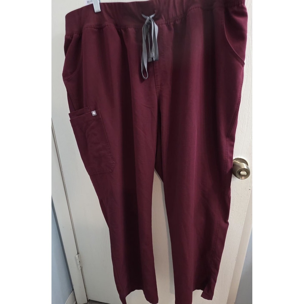 FIGS Womens Size 4XL Cargo Scrub Pants Burgandy Maroon Technical Collection